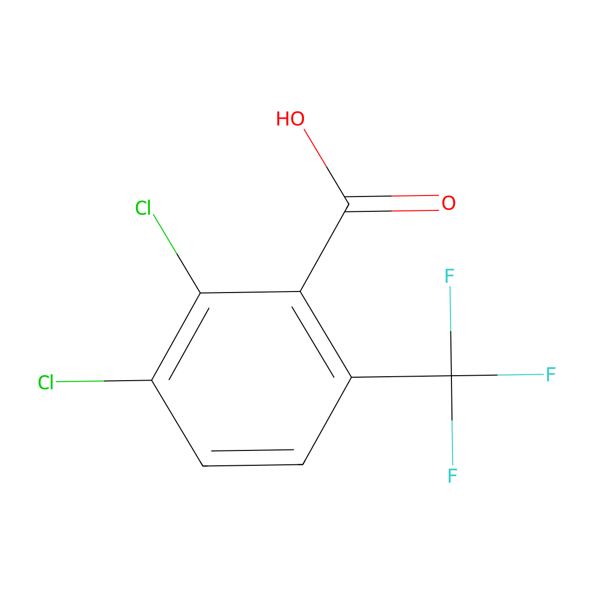 2,3-Dichloro-6-(trifluoromethyl)benzoic acid molecular structure, CAS 25922-43-4