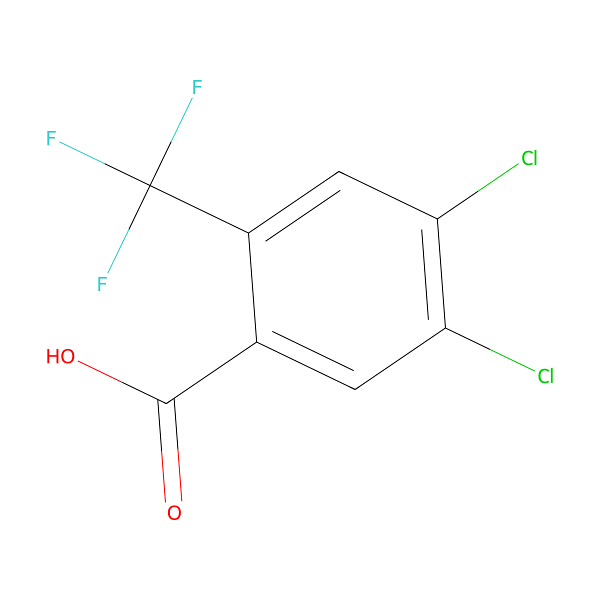 4,5-dichloro-2-(trifluoromethyl)benzoic Acid molecular structure, CAS 25922-44-5