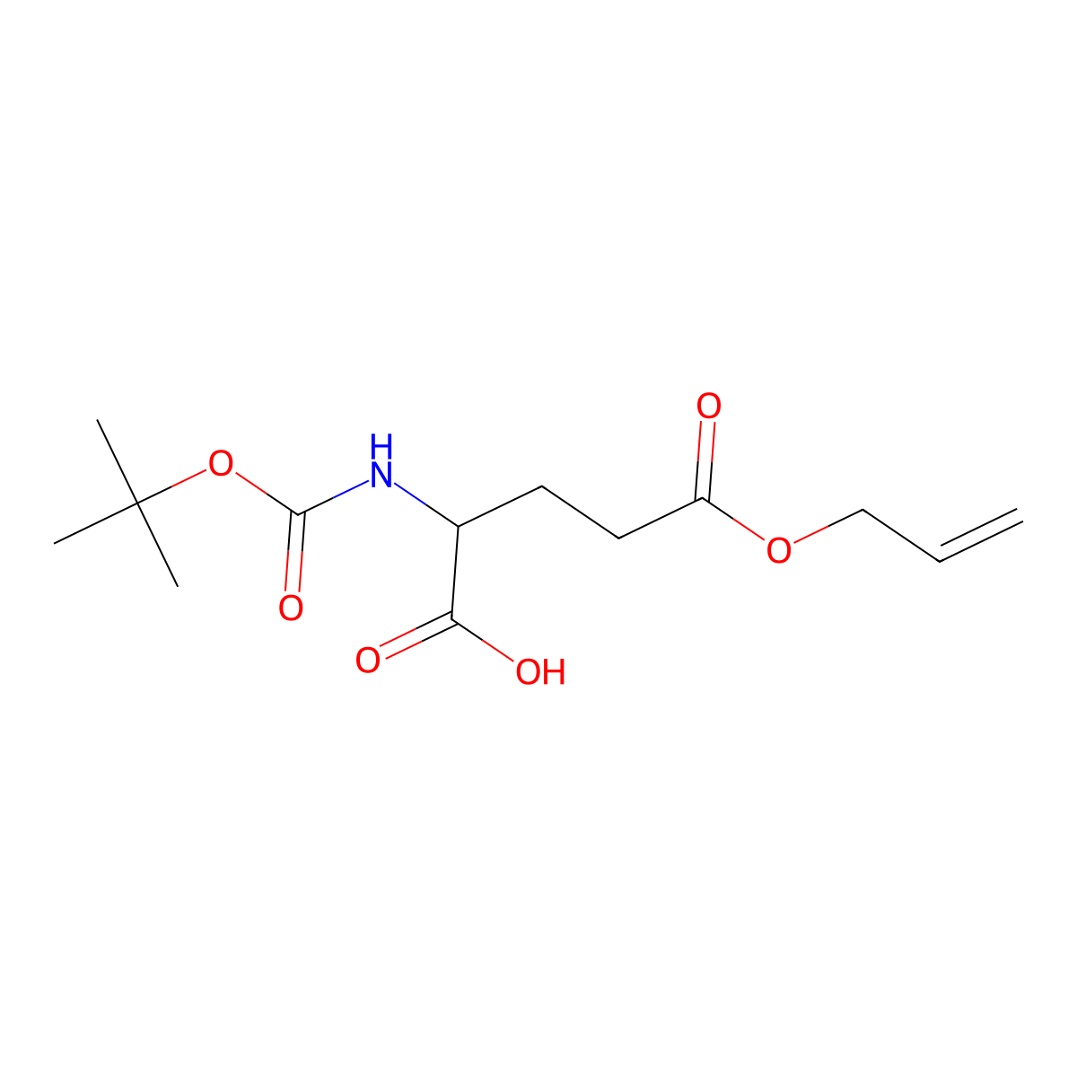 (R)-5-(Allyloxy)-2-((tert-butoxycarbonyl)amino)-5-oxopentanoic acid molecular structure, CAS 259221-91-5