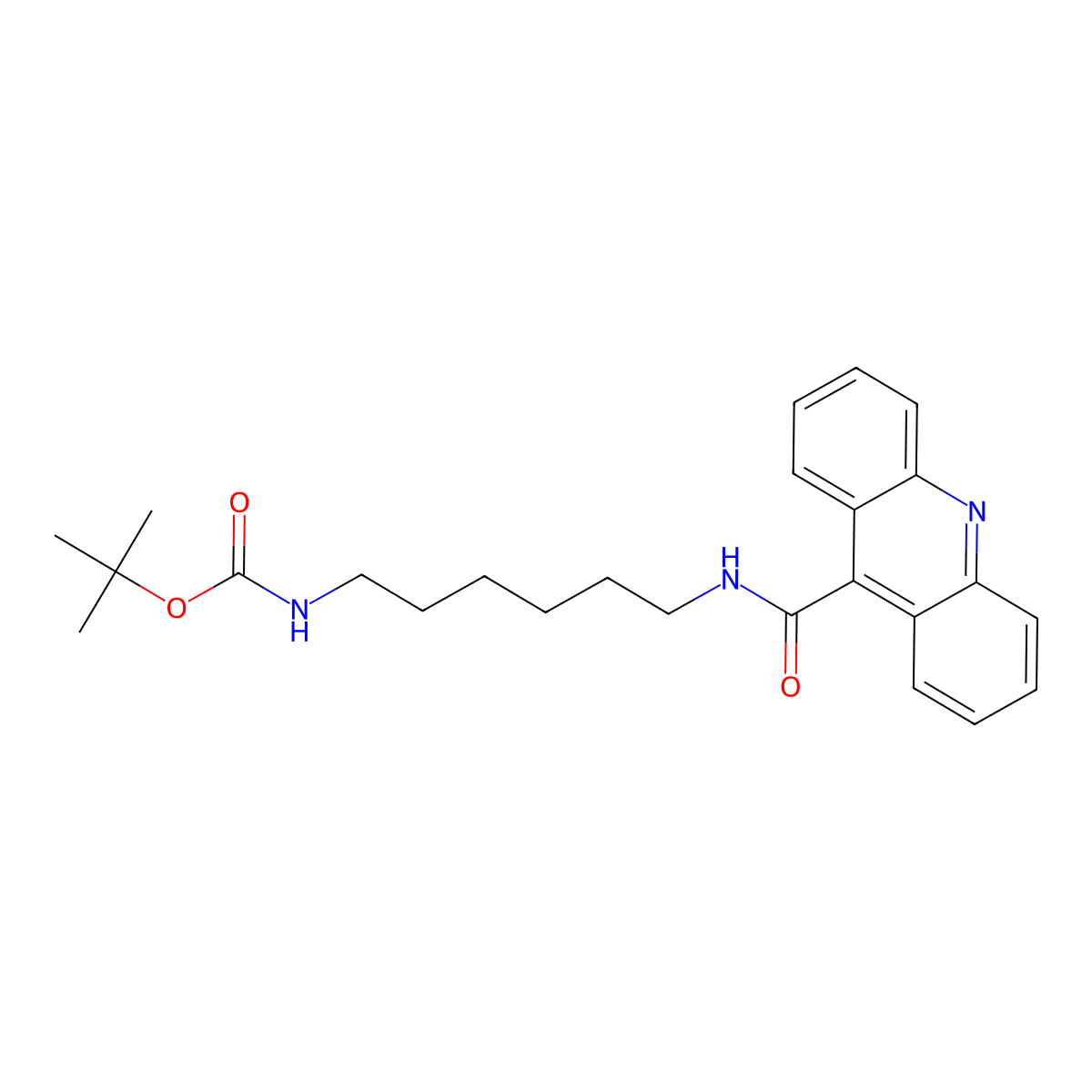 tert-Butyl (6-(acridine-9-carboxamido)hexyl)carbamate molecular structure, CAS 259222-02-1