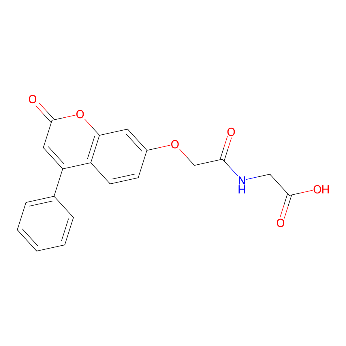 N-{[(2-oxo-4-phenyl-2H-chromen-7-yl)oxy]acetyl}glycine molecular structure, CAS 259227-56-0