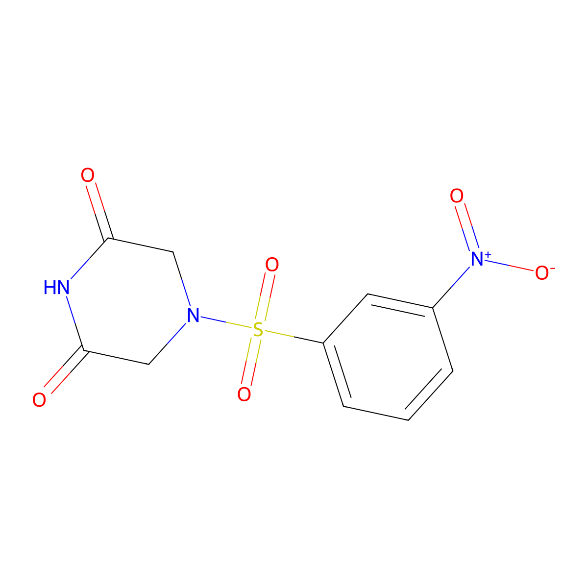 4-(3-Nitrophenyl)sulfonylpiperazine-2,6-dione molecular structure, CAS 259228-01-8