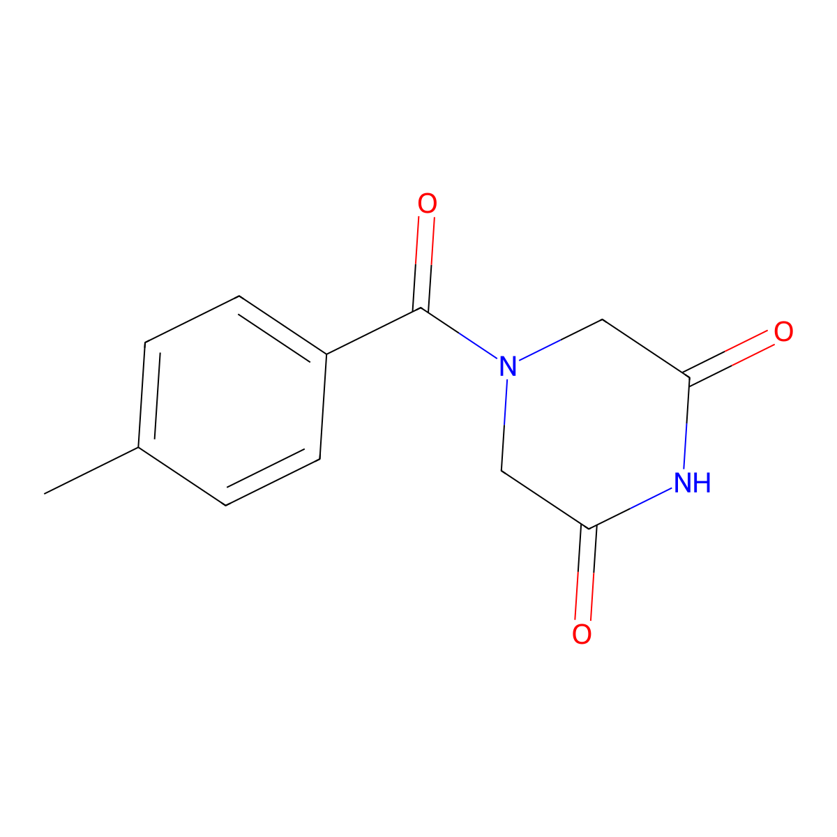 4-(4-Methylbenzoyl)piperazine-2,6-dione molecular structure, CAS 259228-04-1