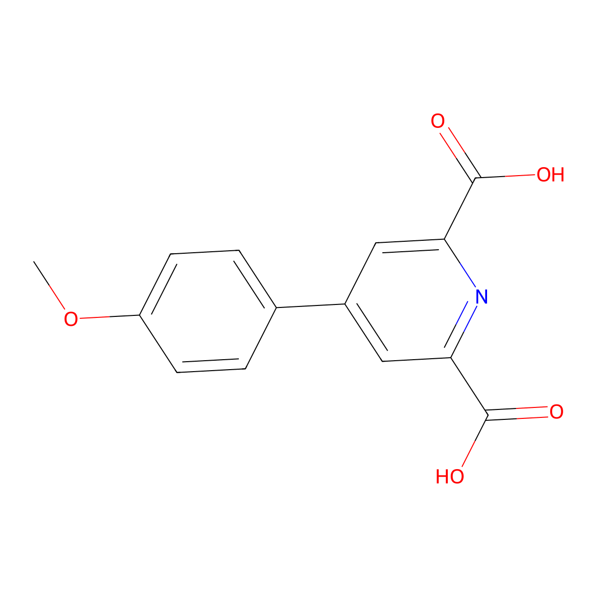 4-(4-Methoxyphenyl)pyridine-2,6-dicarboxylic acid molecular structure, CAS 259228-52-9