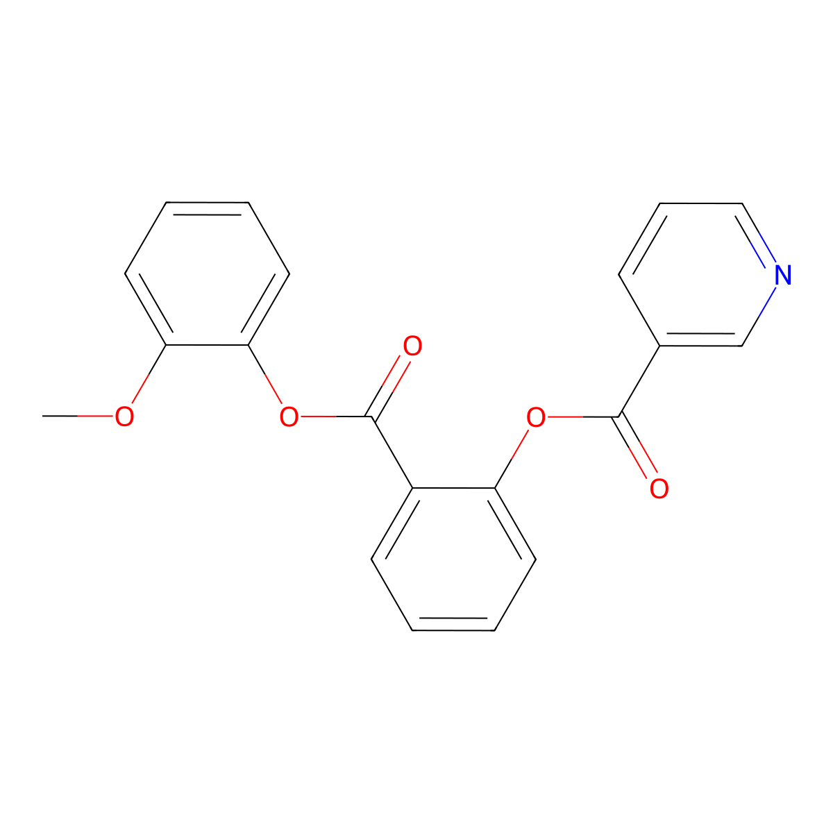 2-[(2-Methoxyphenoxy)carbonyl]phenyl nicotinate molecular structure, CAS 25923-90-4