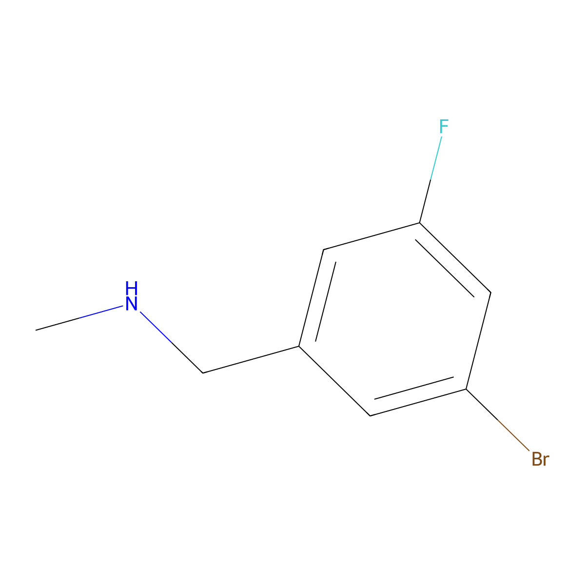 1-(3-bromo-5-fluorophenyl)-N-methylmethanamine molecular structure, CAS 259231-24-8
