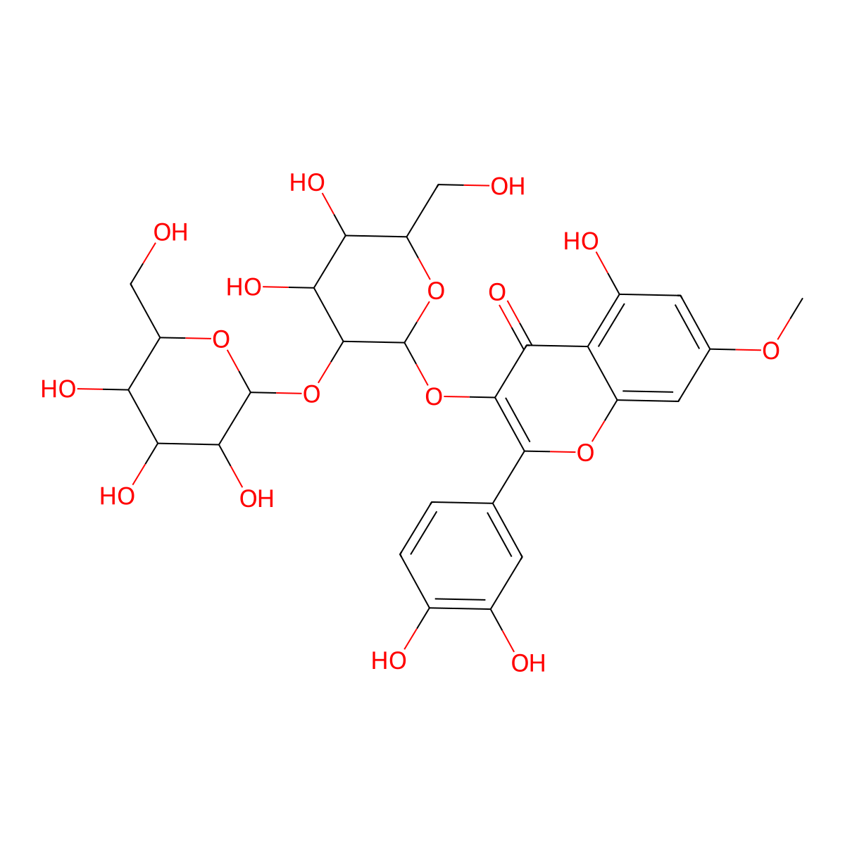 Rhamnetin 3-sophoroside, >=95% (LC/MS-ELSD) molecular structure, CAS 259234-17-8