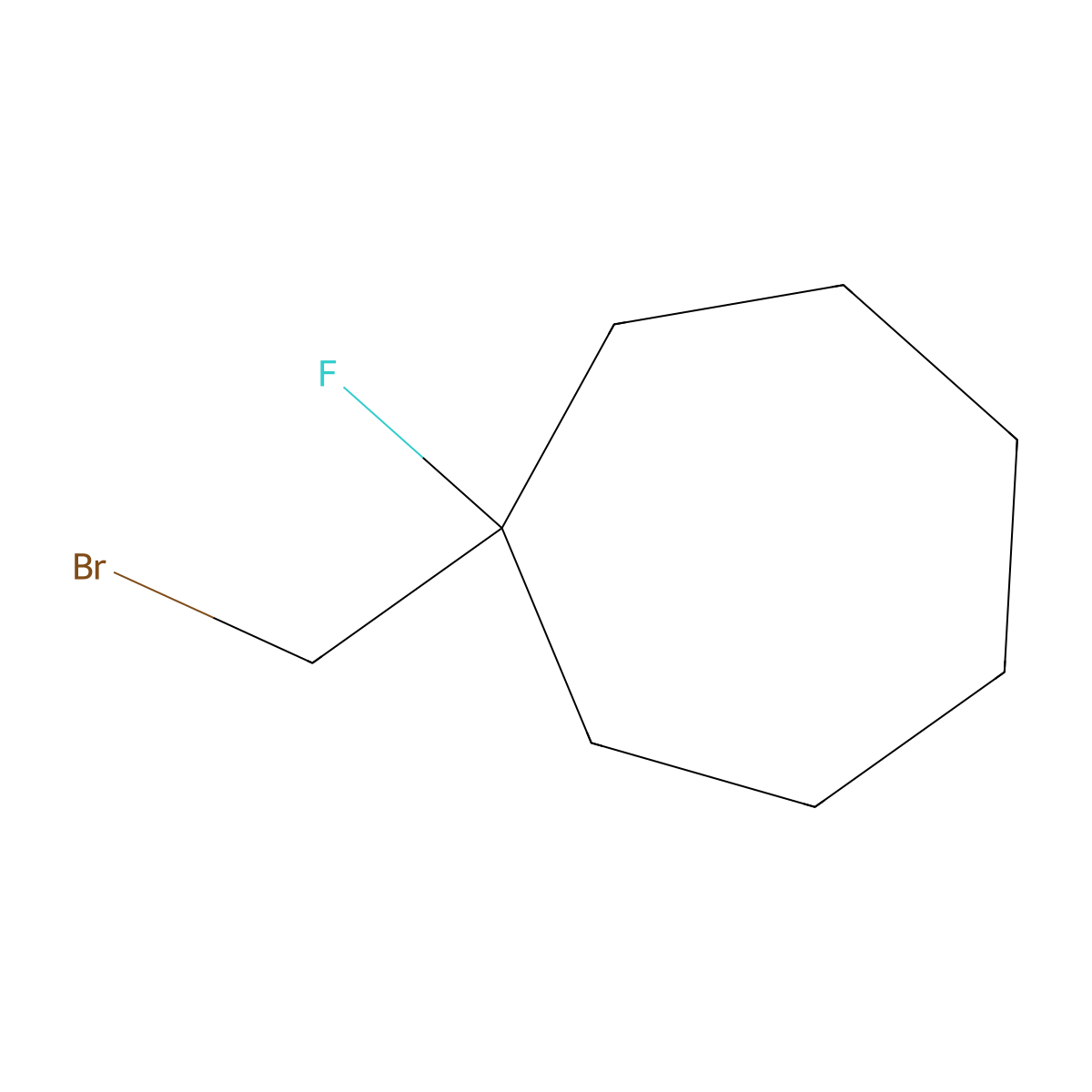 1-(Bromomethyl)-1-fluorocycloheptane molecular structure, CAS 2592399-34-1