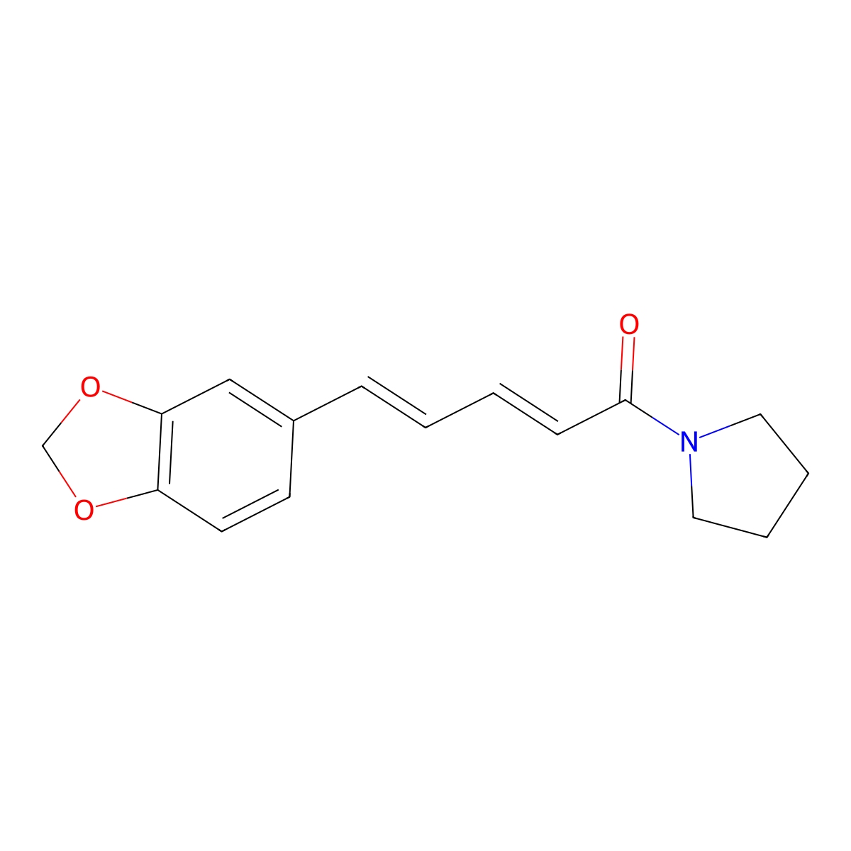 Piperyline molecular structure, CAS 25924-78-1