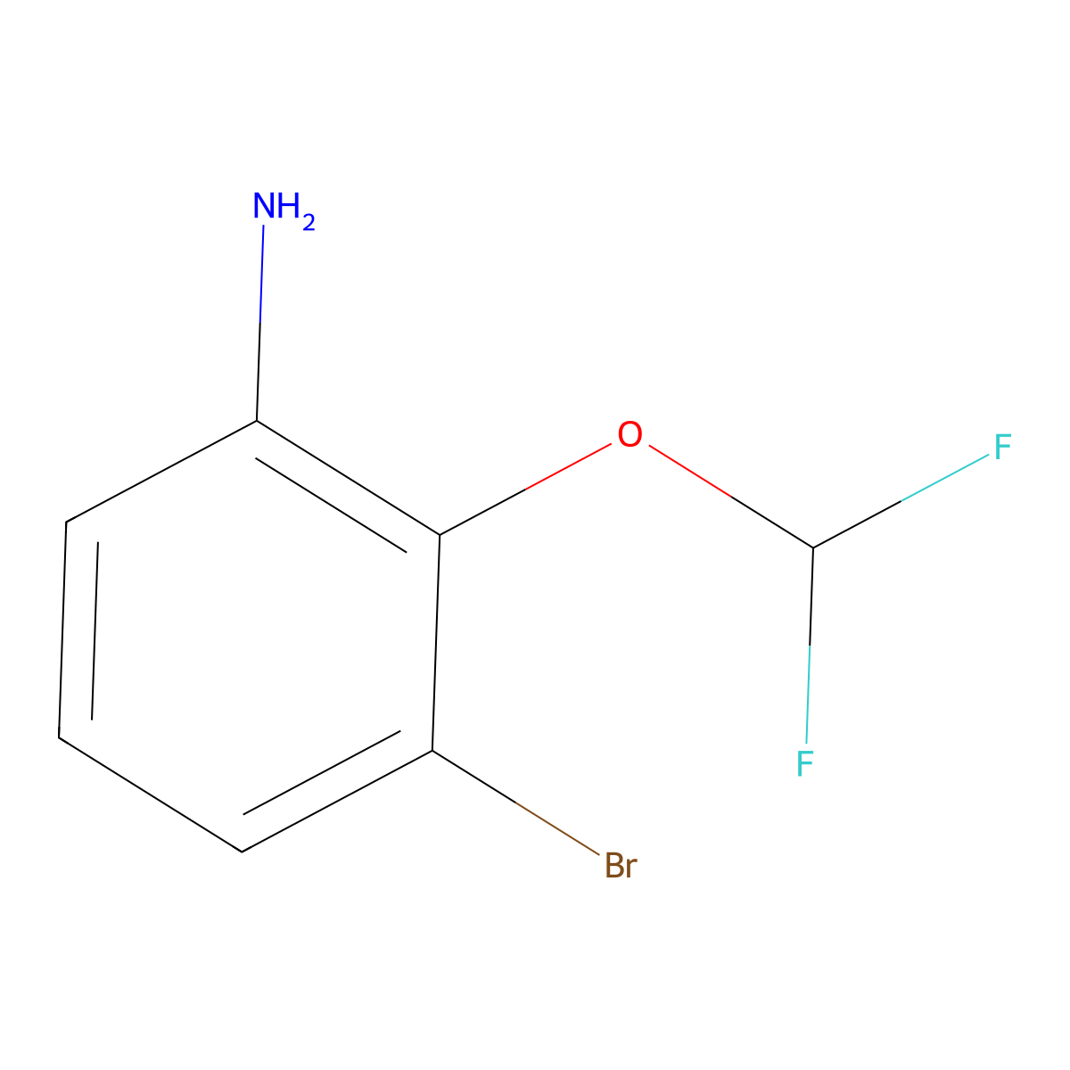 3-Bromo-2-(difluoromethoxy)aniline molecular structure, CAS 259243-50-0