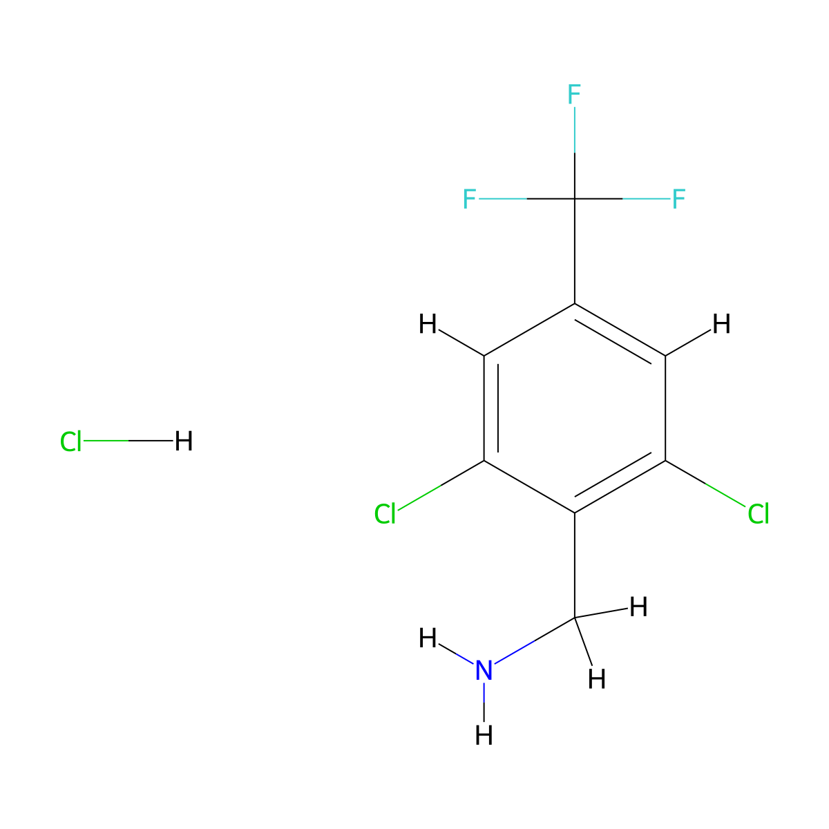 1-[2,6-Dichloro-4-(trifluoromethyl)phenyl]methanamine hydrochloride molecular structure, CAS 259243-81-7