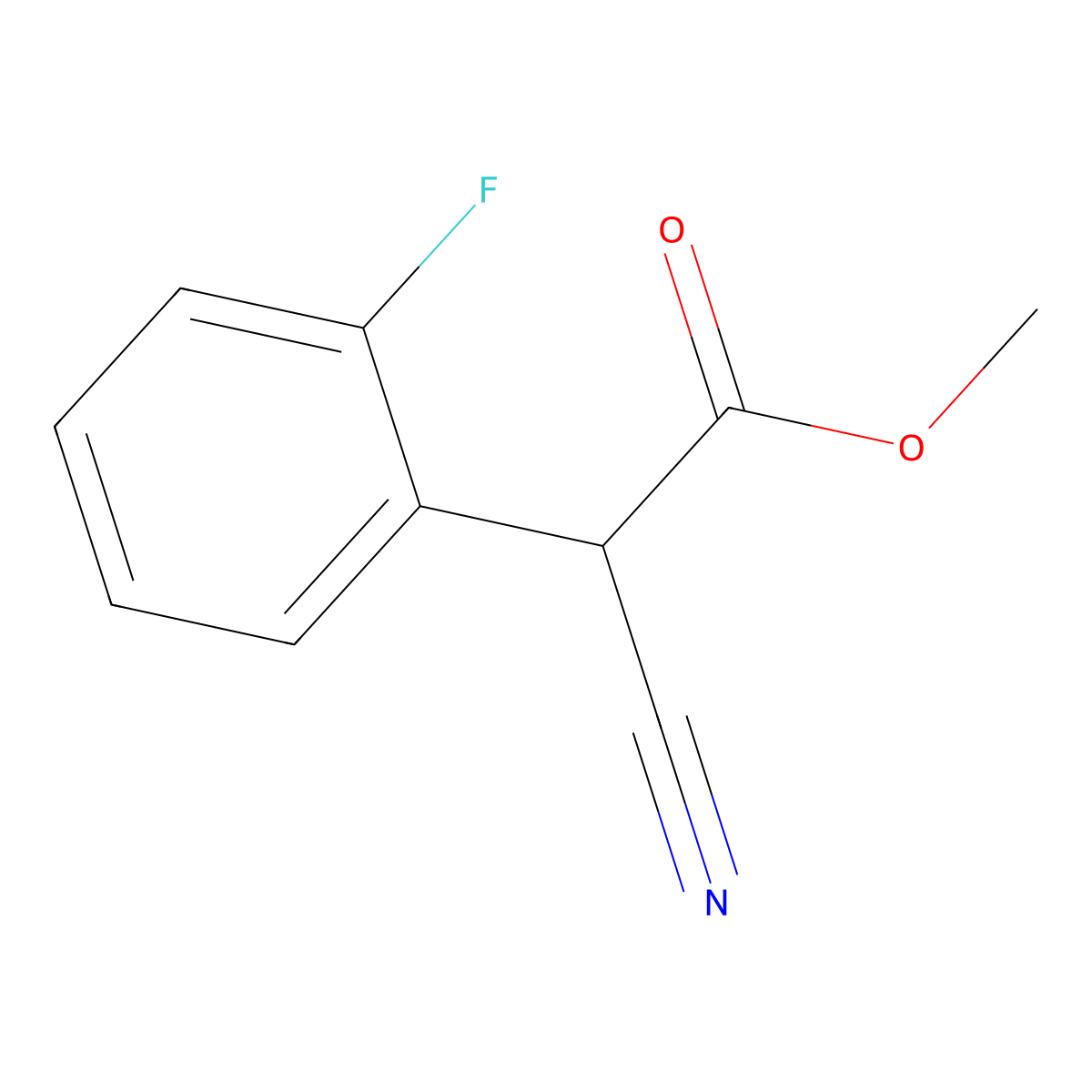 Methyl 2-cyano-2-(2-fluorophenyl)acetate molecular structure, CAS 259248-36-7