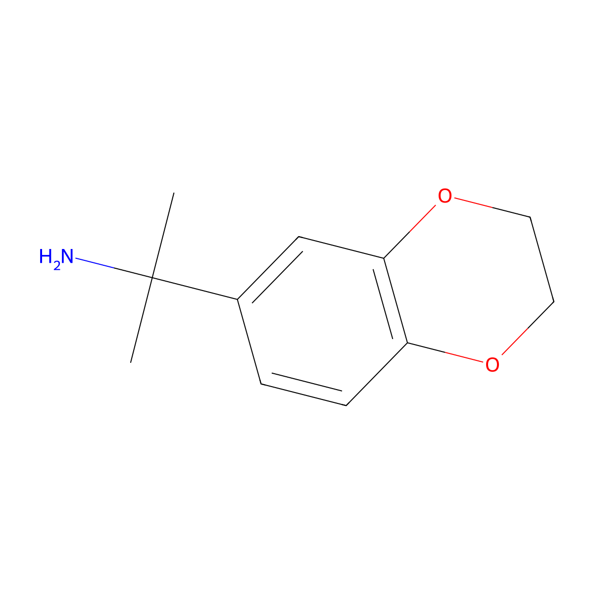 2-(2,3-Dihydro-1,4-benzodioxin-6-yl)propan-2-amine molecular structure, CAS 259248-51-6