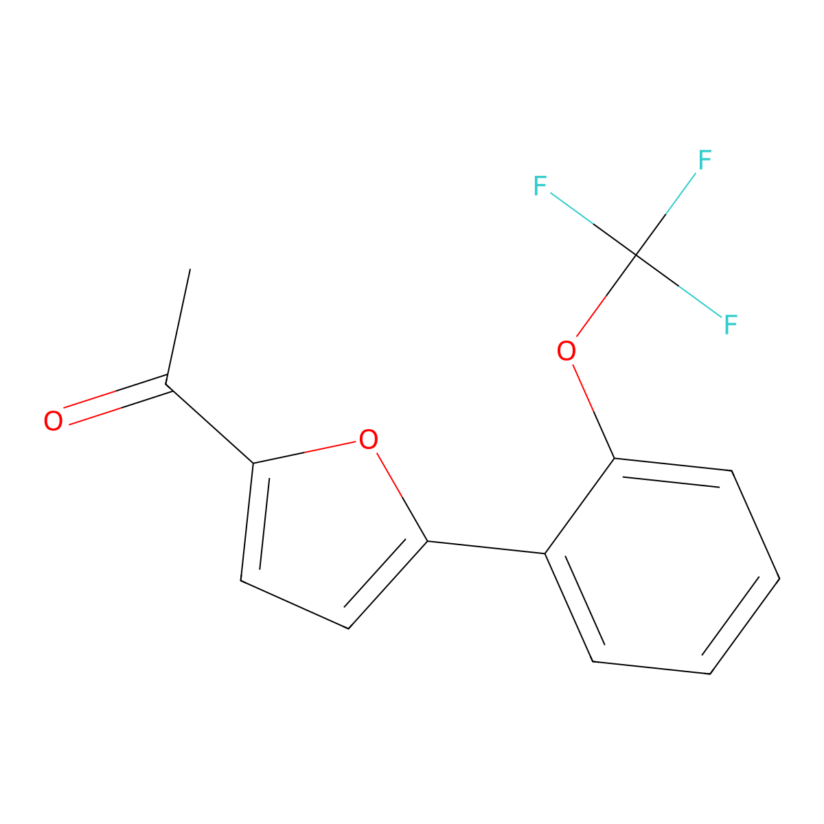 1-{5-[2-(Trifluoromethoxy)phenyl]-2-furyl}ethan-1-one molecular structure, CAS 259251-82-6