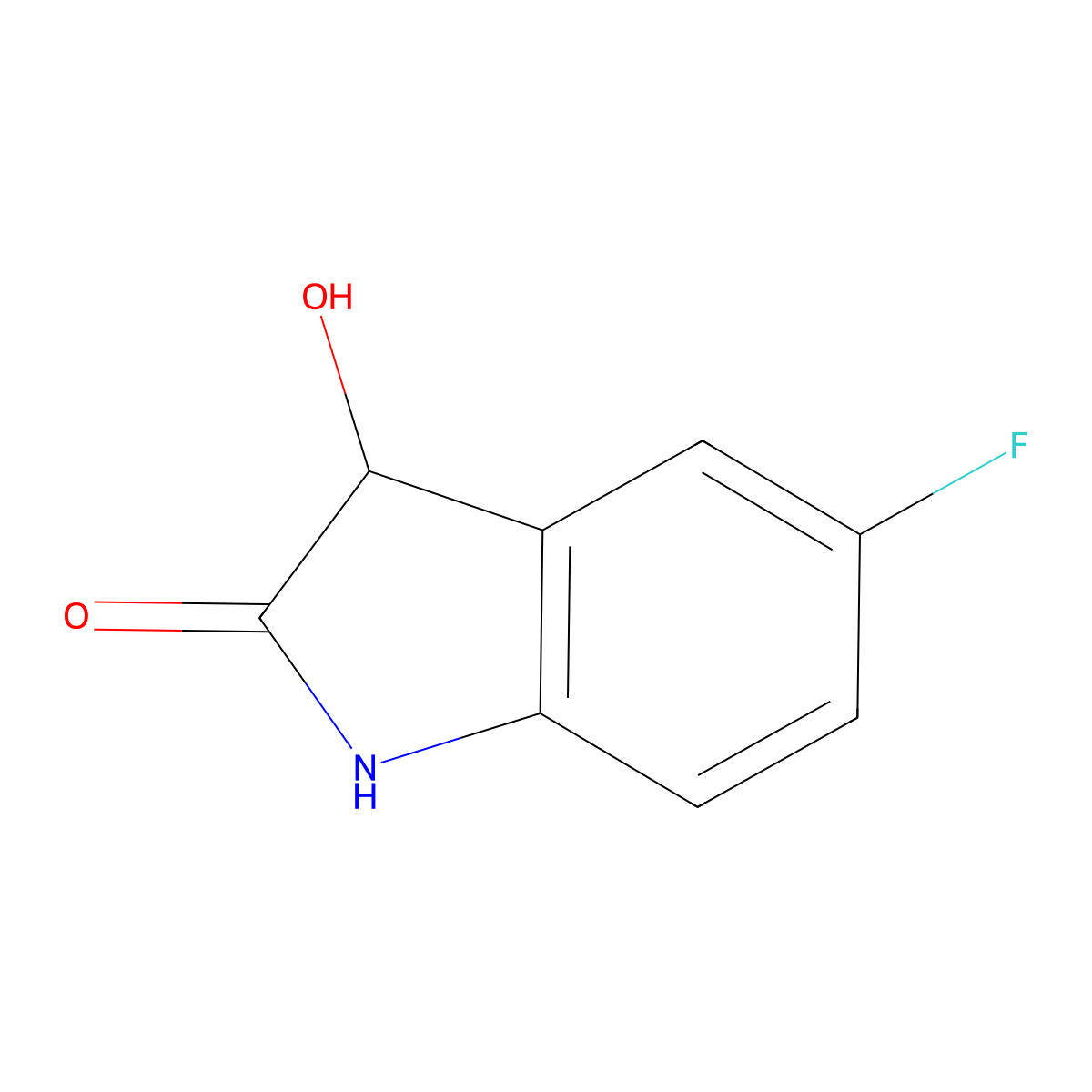 5-fluoro-3-hydroxy-2,3-dihydro-1H-indol-2-one molecular structure, CAS 259252-13-6