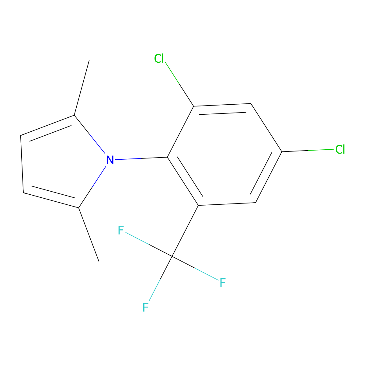 1-[2,4-dichloro-6-(trifluoromethyl)phenyl]-2,5-dimethyl-1H-pyrrole molecular structure, CAS 259252-15-8