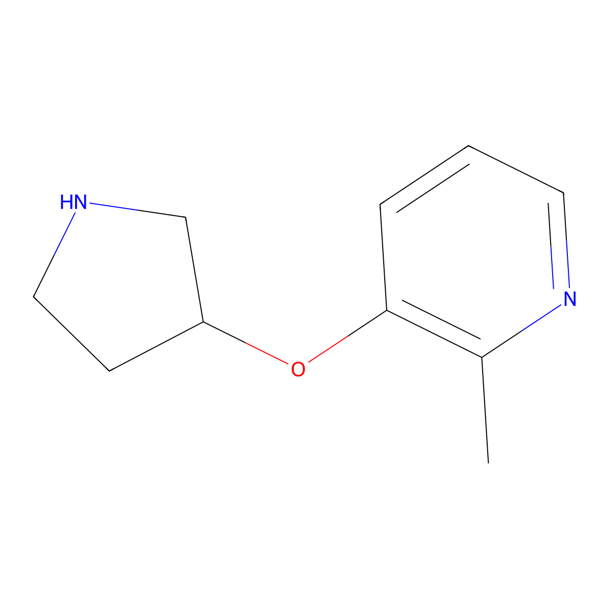 2-Methyl-3-(pyrrolidin-3-yloxy)pyridine molecular structure, CAS 259261-82-0