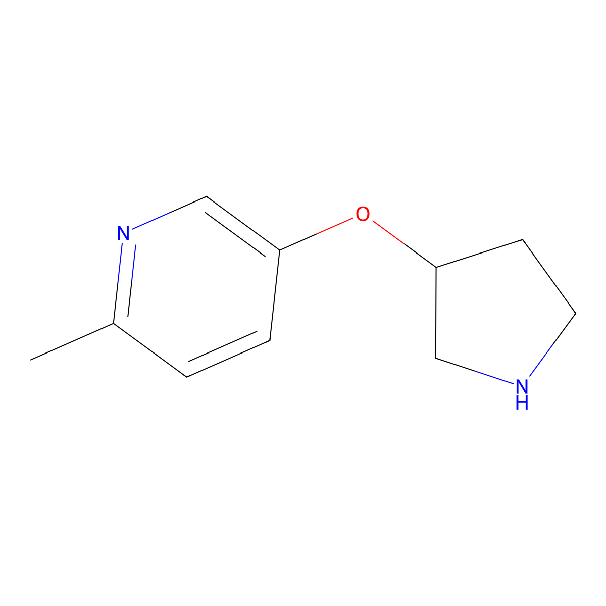 2-methyl-5-[(3R)-pyrrolidin-3-yloxy]pyridine molecular structure, CAS 259261-94-4