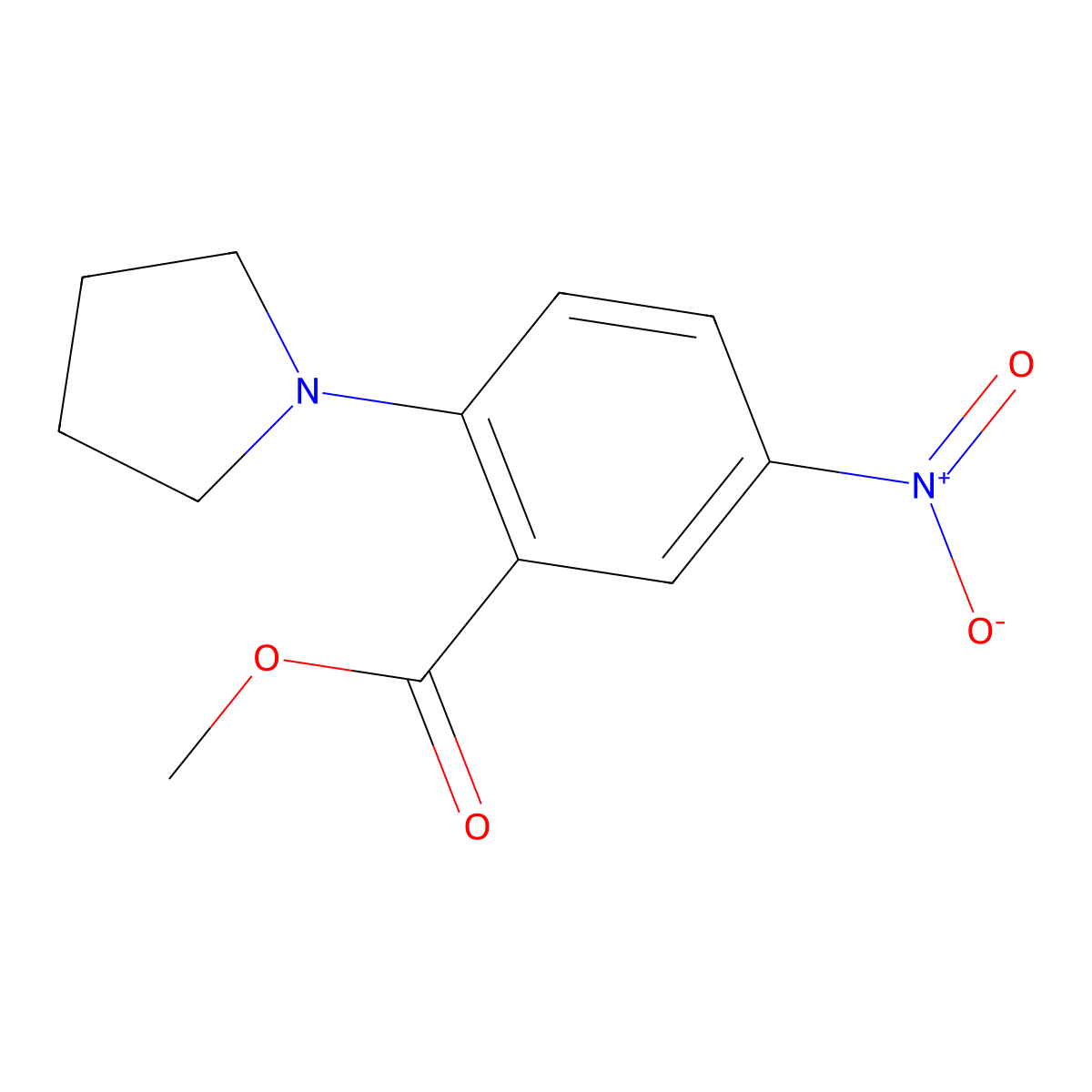Methyl 5-nitro-2-(pyrrolidin-1-yl)benzoate molecular structure, CAS 259269-68-6