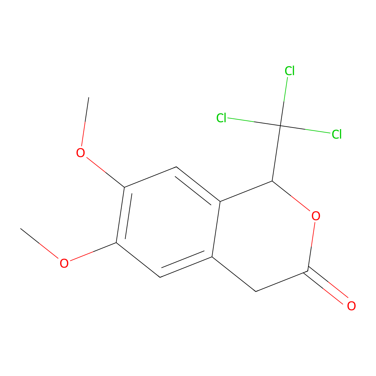 6,7-dimethoxy-1-(trichloromethyl)-1,4-dihydro-3H-2-benzopyran-3-one molecular structure, CAS 25932-20-1