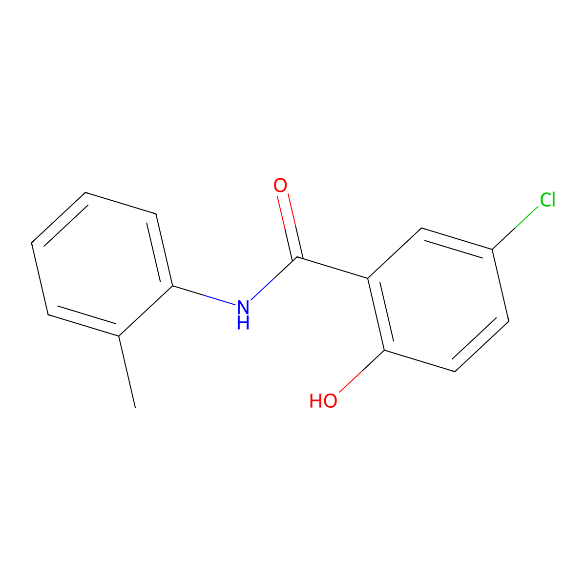 5-chloro-2-hydroxy-N-(2-methylphenyl)benzamide molecular structure, CAS 25933-30-6
