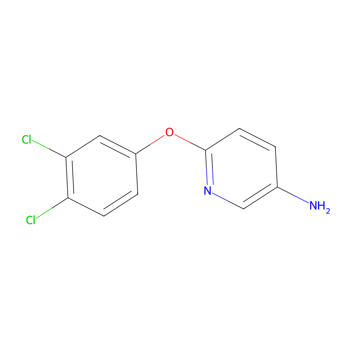 3-Pyridinamine, 6-(3,4-dichlorophenoxy)- molecular structure, CAS 25935-30-2