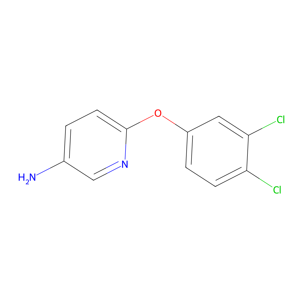 3-Pyridinamine, 6-(3,4-dichlorophenoxy)- molecular structure, CAS 25935-30-2