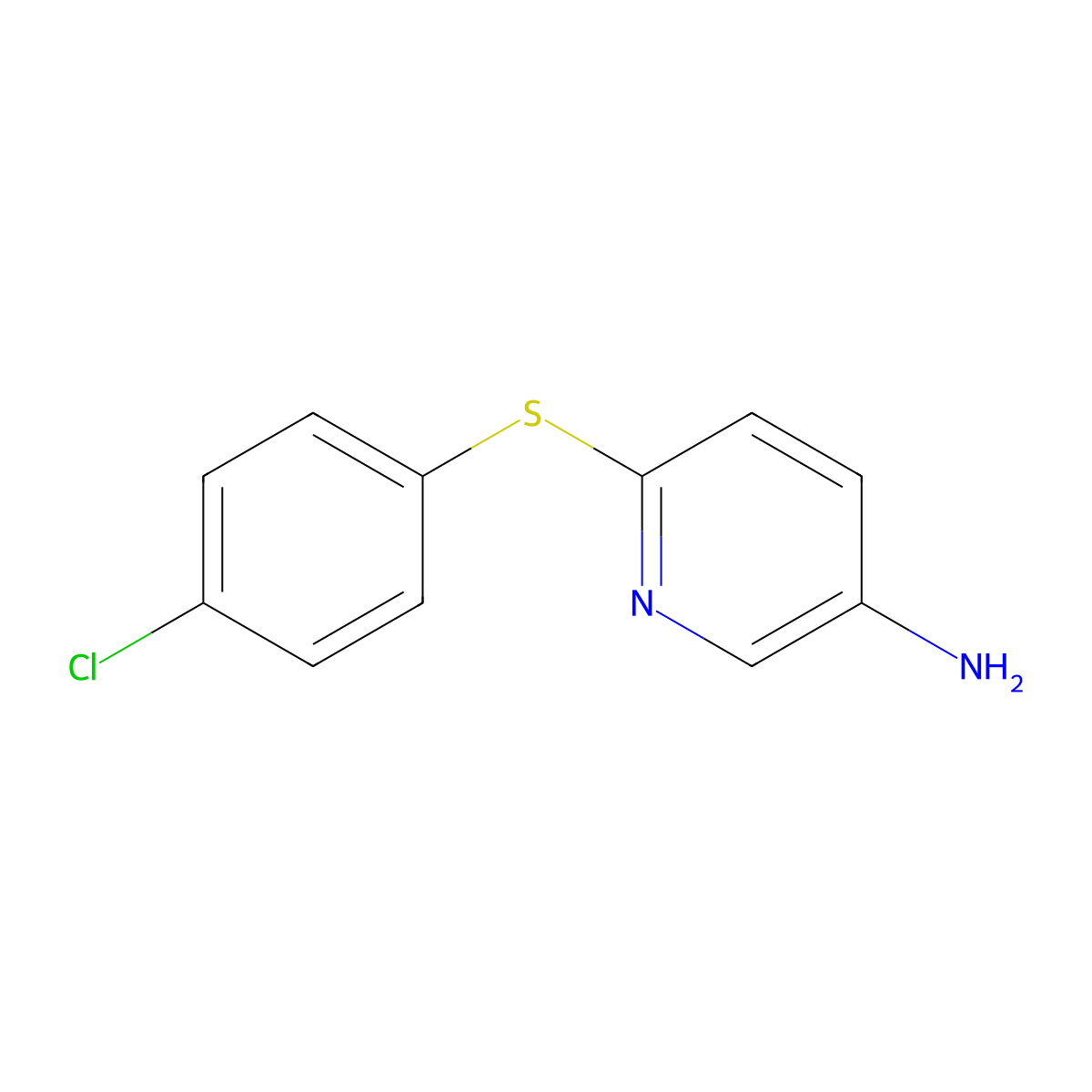 6-[(4-Chlorophenyl)sulfanyl]-3-pyridinylamine molecular structure, CAS 25935-62-0