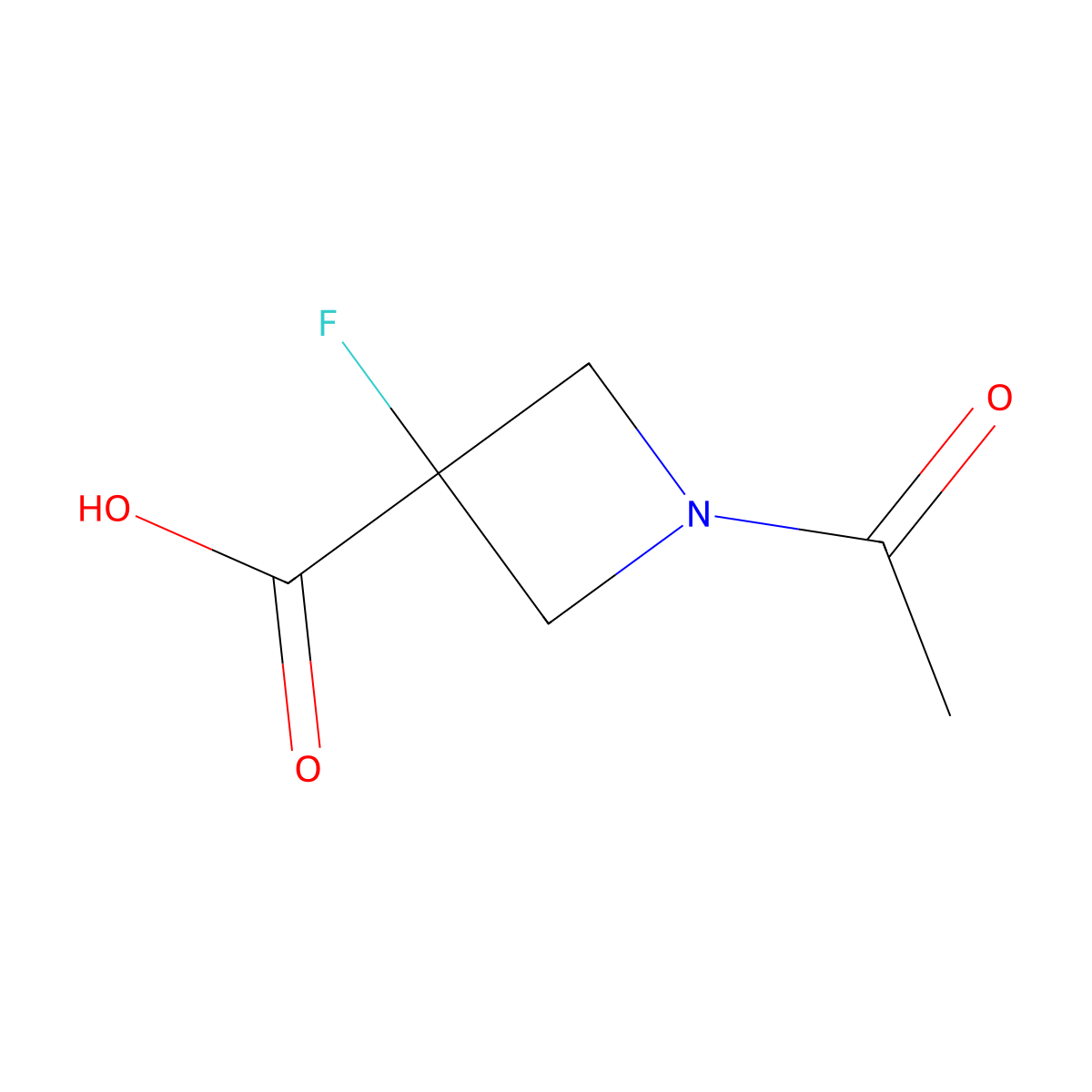 1-Acetyl-3-fluoroazetidine-3-carboxylic acid molecular structure, CAS 2593566-95-9