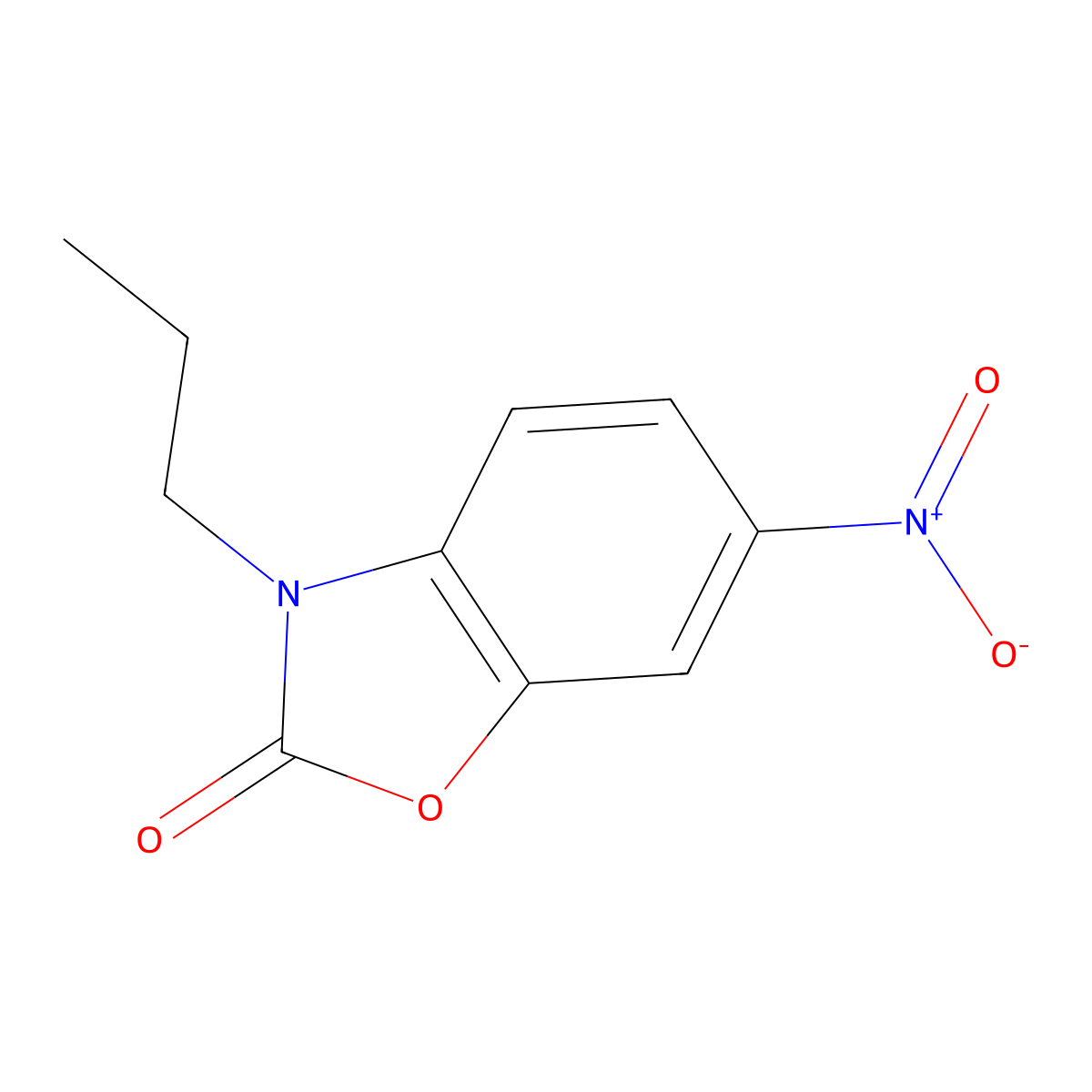 6-Nitro-3-propyl-1,3-benzoxazol-2-one molecular structure, CAS 25936-17-8