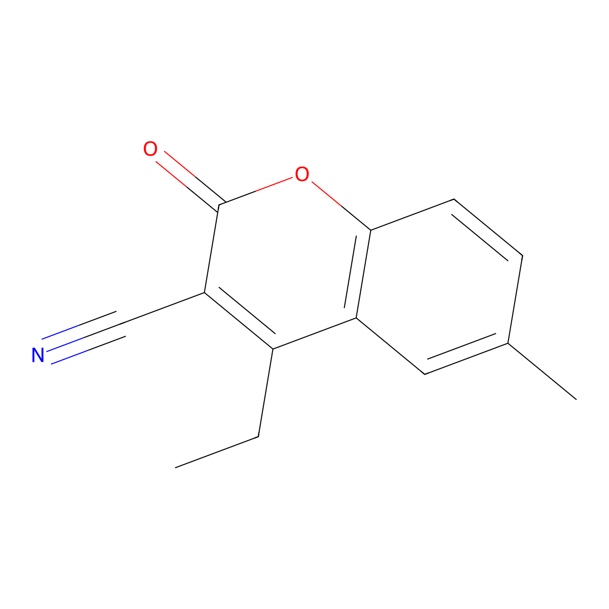 3-Cyano-4-ethyl-6-methylcoumarin molecular structure, CAS 25937-11-5