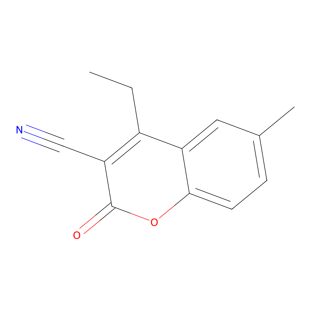 3-Cyano-4-ethyl-6-methylcoumarin molecular structure, CAS 25937-11-5