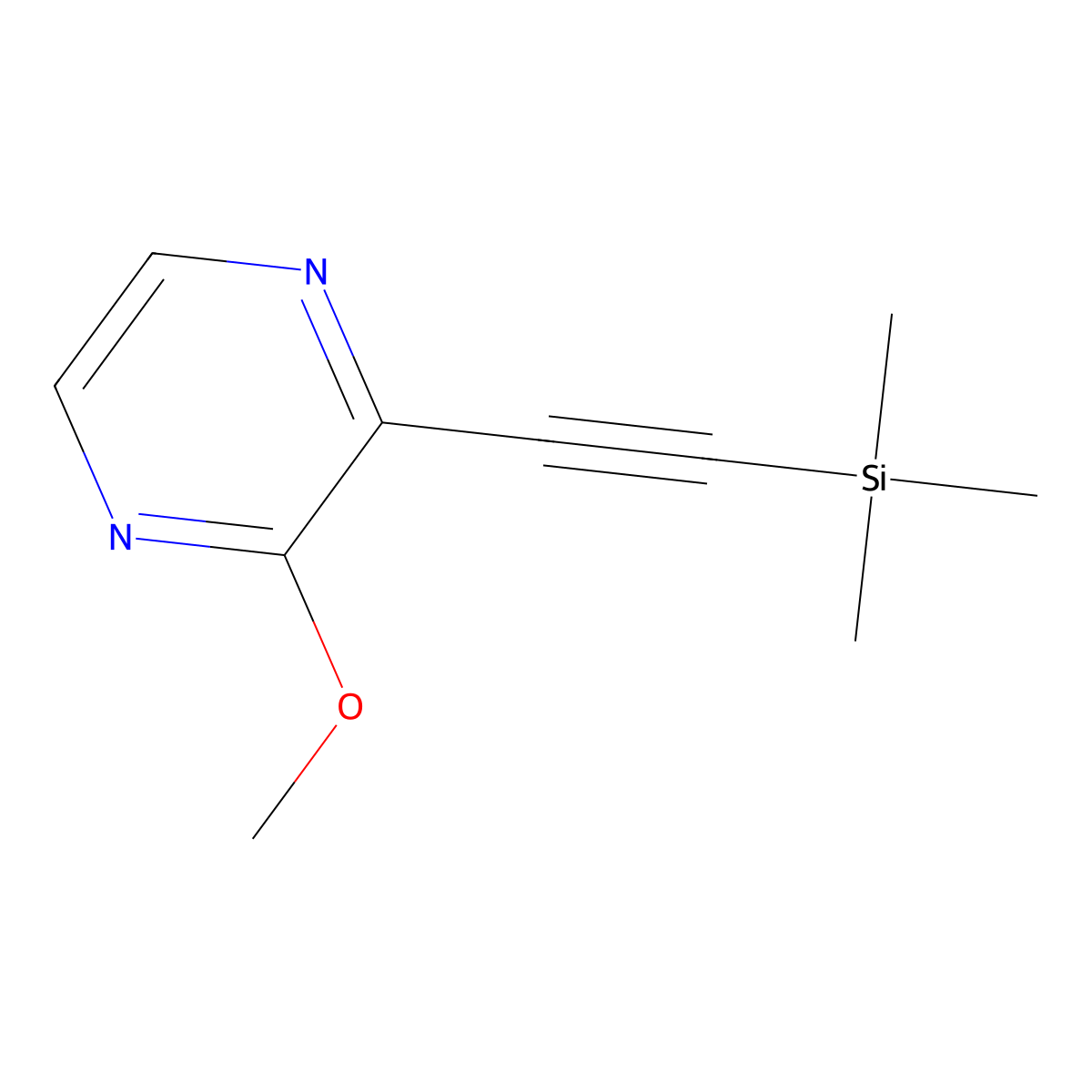 2-Methoxy-3-((trimethylsilyl)ethynyl)pyrazine molecular structure, CAS 2593816-16-9