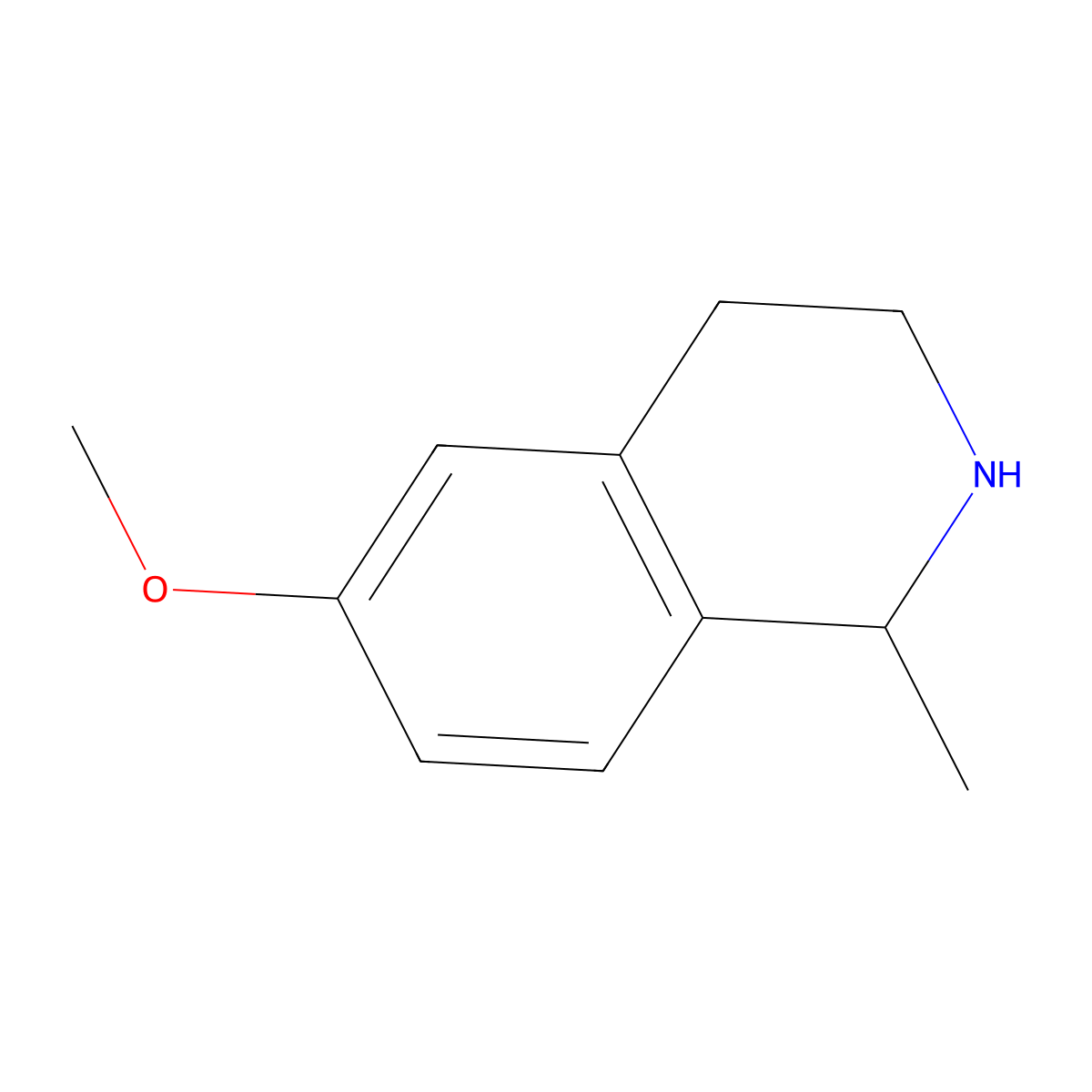 6-Methoxy-1-methyl-1,2,3,4-tetrahydroisoquinoline molecular structure, CAS 25939-83-7