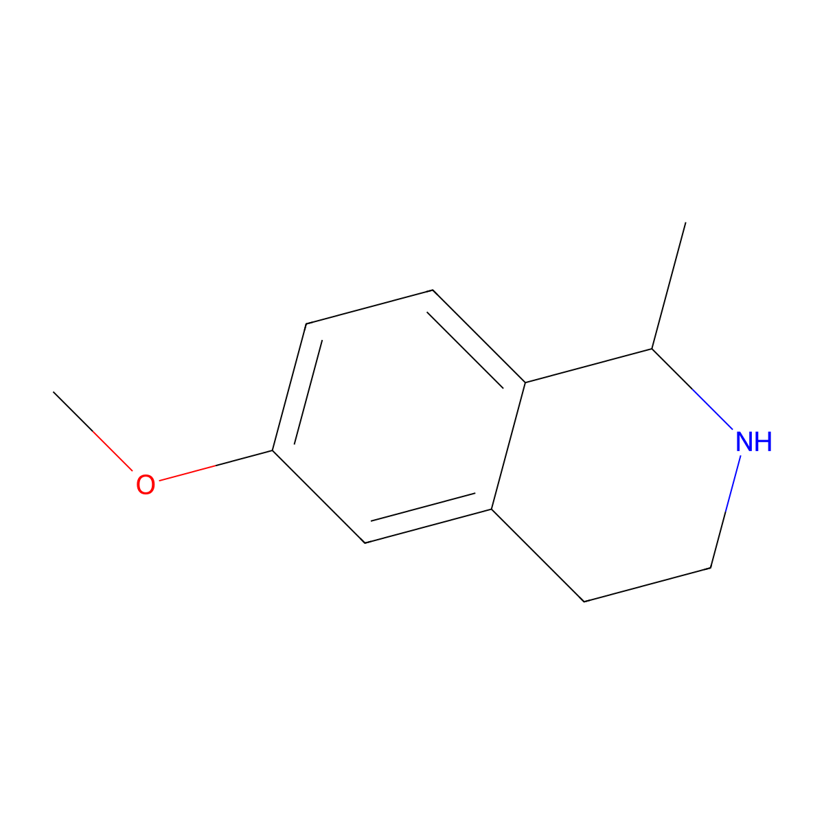6-Methoxy-1-methyl-1,2,3,4-tetrahydroisoquinoline molecular structure, CAS 25939-83-7