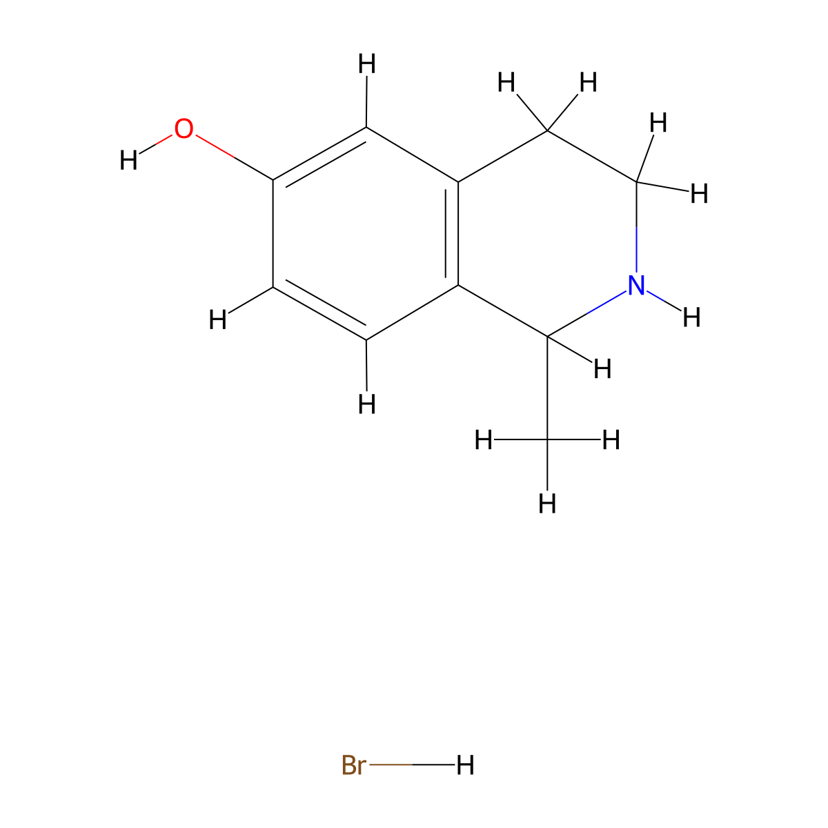 1-Methyl-1,2,3,4-tetrahydroisoquinolin-6-ol hydrobromide molecular structure, CAS 25939-85-9