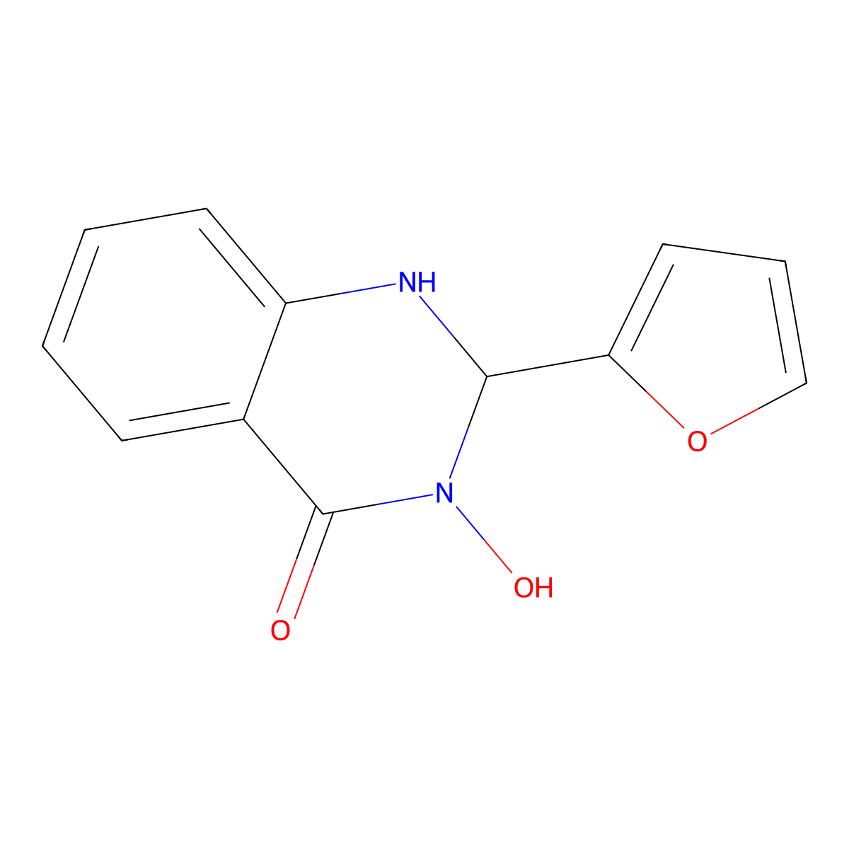 2-(2-Furyl)-2,3-dihydro-3-hydroxy-4(1H)-quinazolinone molecular structure, CAS 25940-12-9