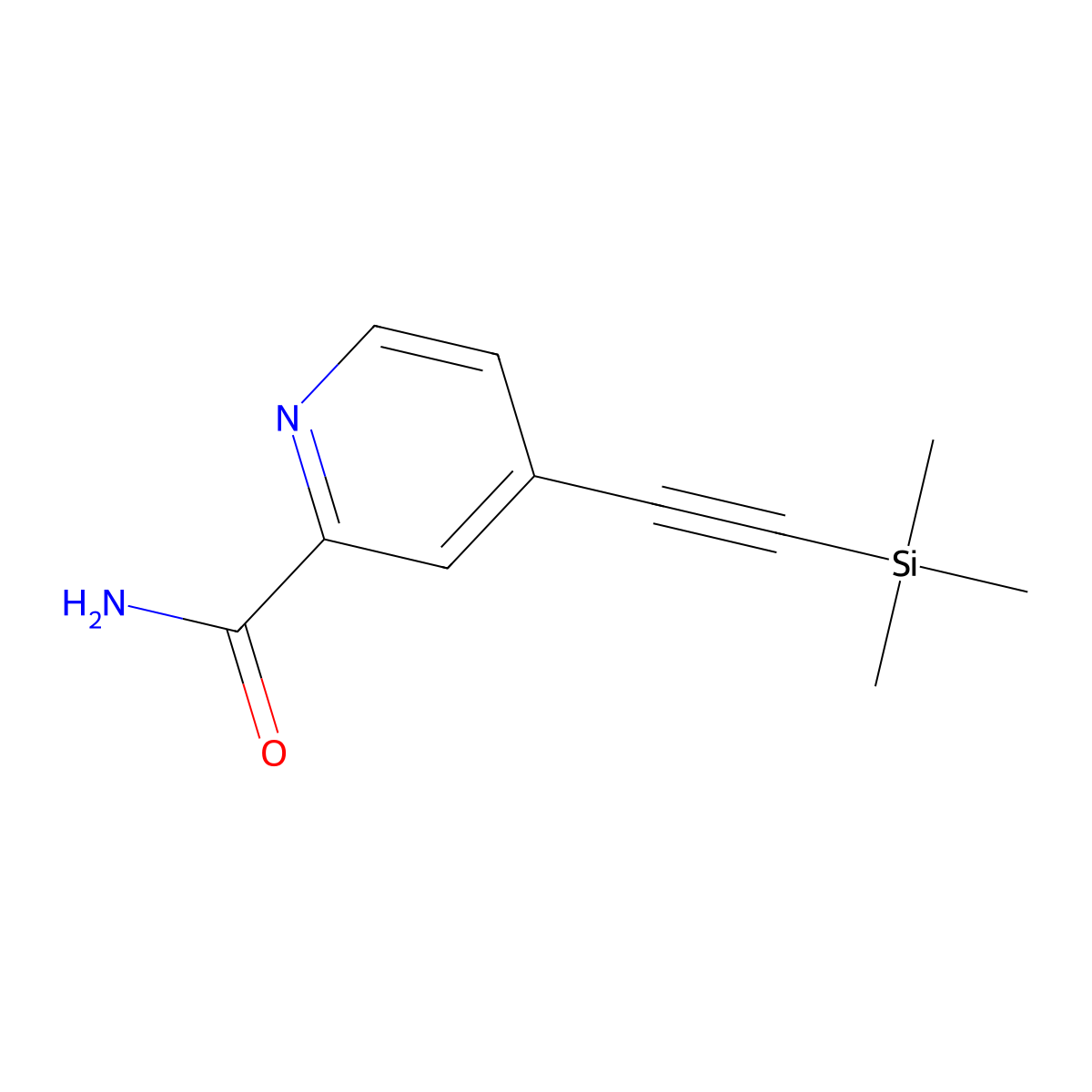 4-((Trimethylsilyl)ethynyl)picolinamide molecular structure, CAS 2594319-27-2