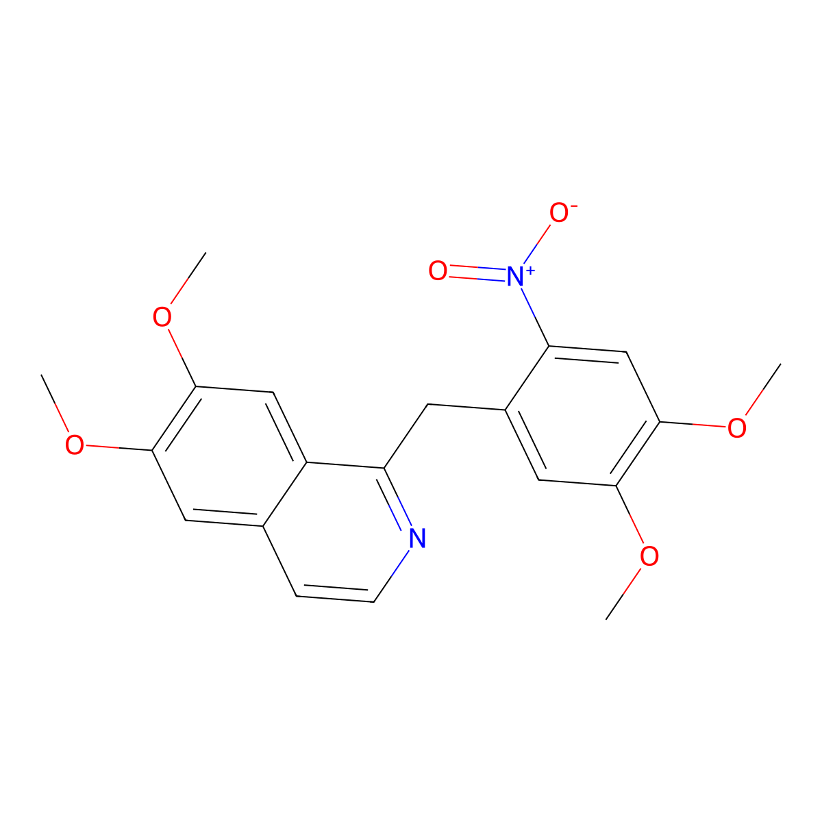 1-[(4,5-Dimethoxy-2-nitrophenyl)methyl]-6,7-dimethoxyisoquinoline molecular structure, CAS 25944-25-6