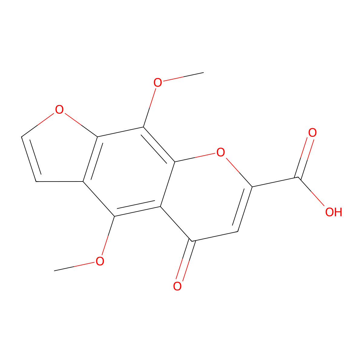 4,9-dimethoxy-5-oxo-5H-furo[3,2-g]chromene-7-carboxylic acid molecular structure, CAS 25944-28-9