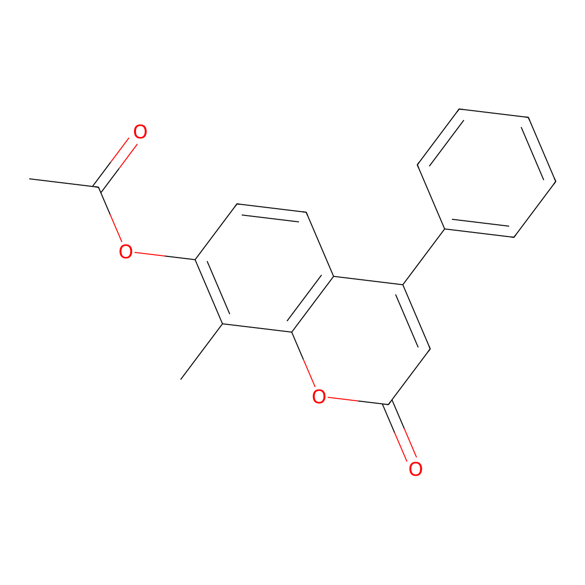 8-methyl-2-oxo-4-phenyl-2H-chromen-7-yl acetate molecular structure, CAS 25944-34-7