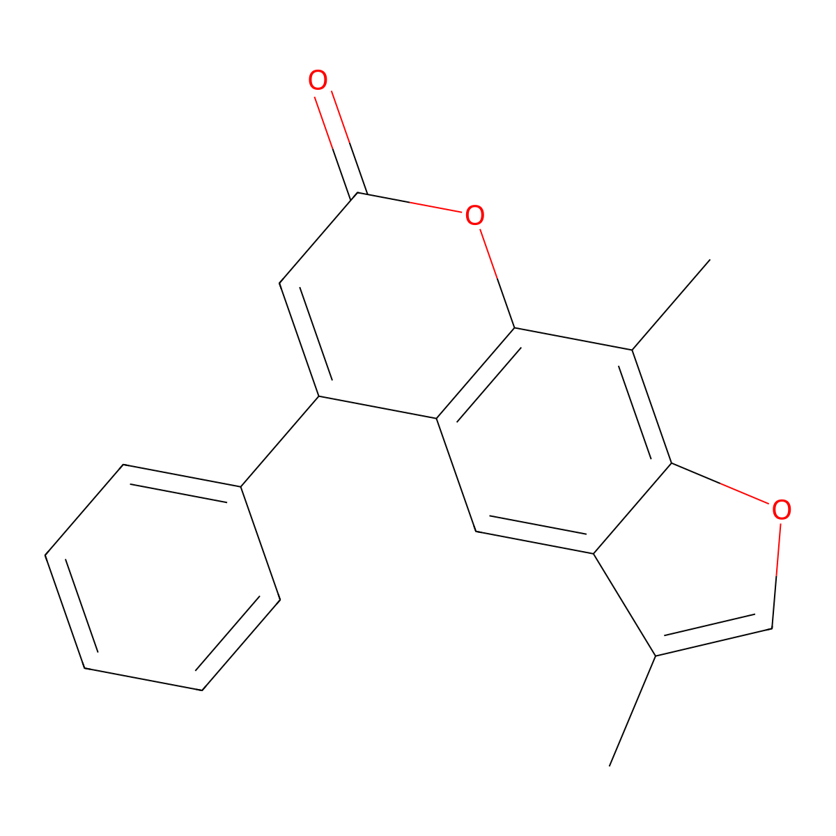 3,9-dimethyl-5-phenyl-7H-furo[3,2-g]chromen-7-one molecular structure, CAS 25944-57-4