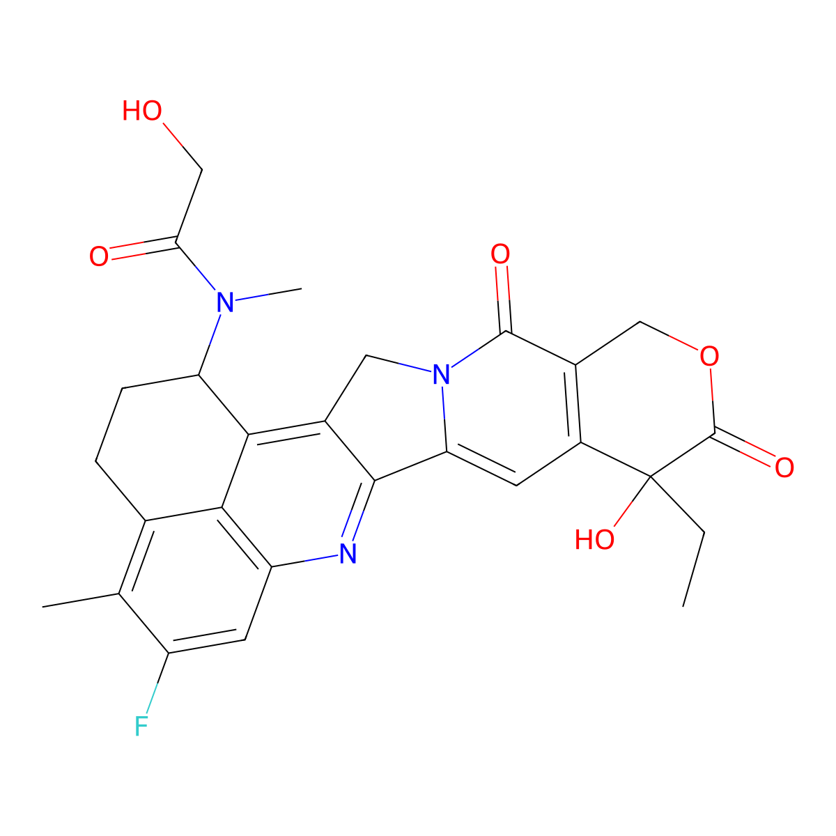 Exatecan-methylacetamide-OH molecular structure, CAS 2594423-51-3