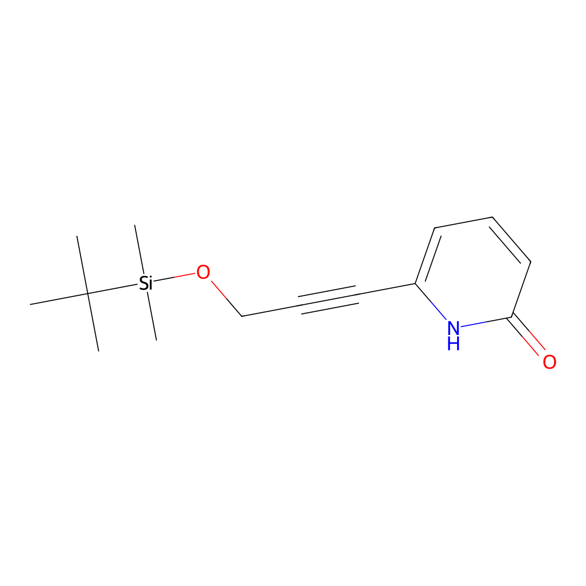 6-(3-((tert-butyldimethylsilyl)oxy)prop-1-yn-1-yl)pyridin-2(1H)-one molecular structure, CAS 2594765-23-6