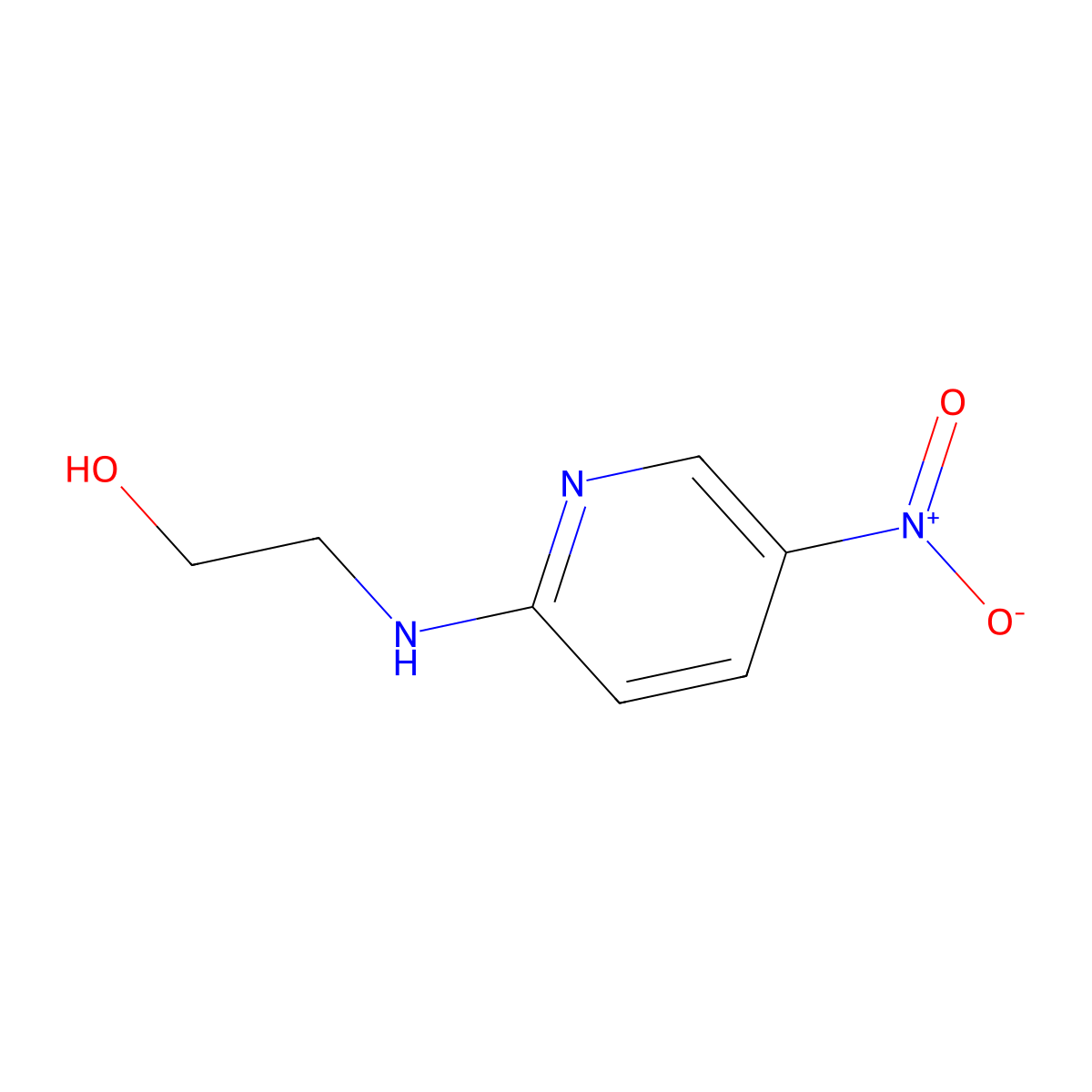 2-((5-Nitro-2-pyridyl)amino)ethanol molecular structure, CAS 25948-12-3