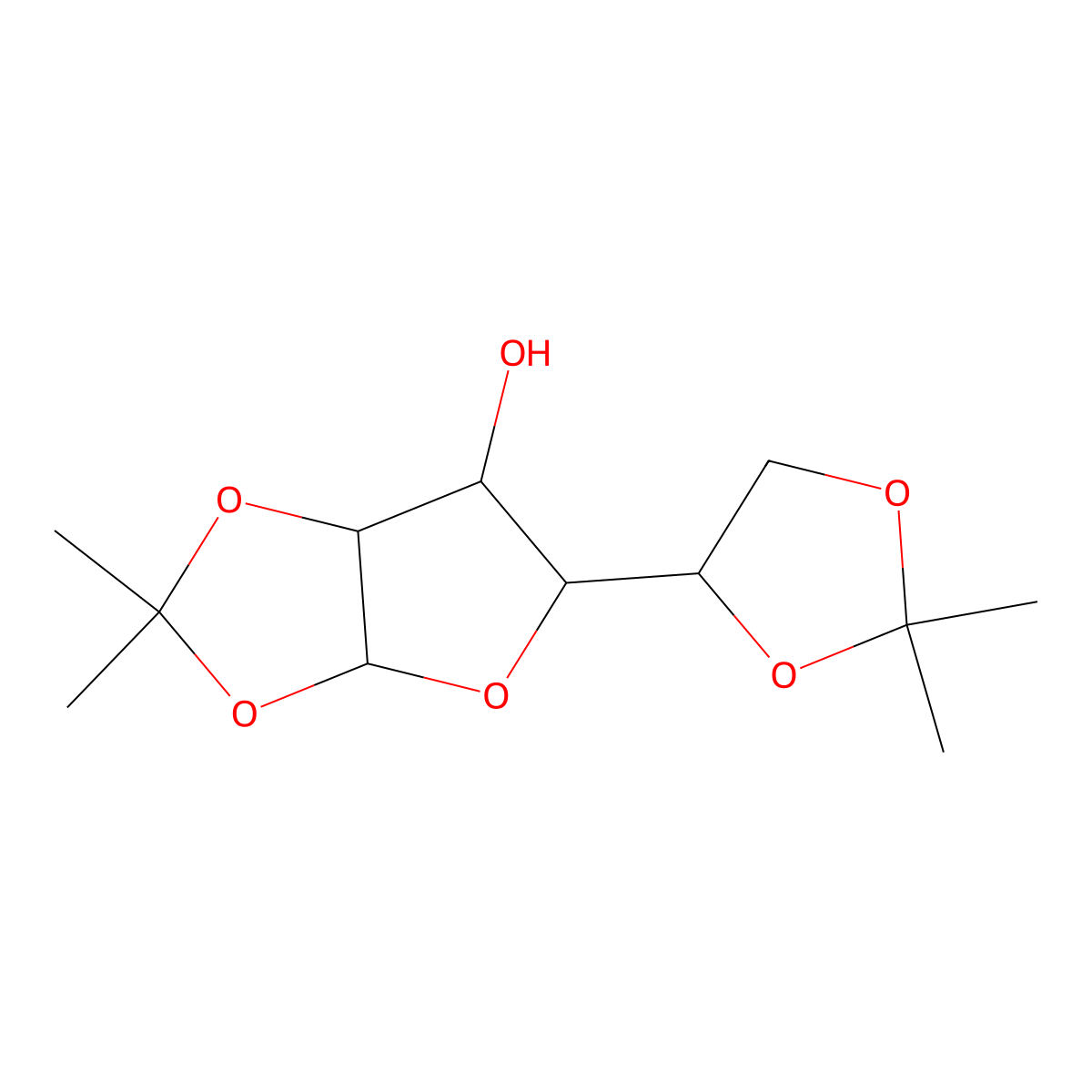 1,2:5,6-Bis-O-(1-methylethylidene)-alpha-D-allofuranose molecular structure, CAS 2595-05-3
