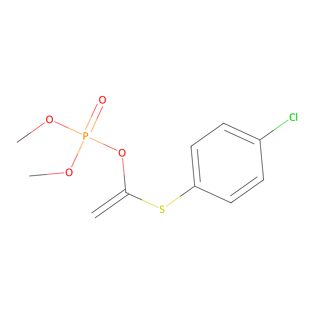 Phosphoric acid, 1-((p-chlorophenyl)thio)vinyl dimethyl ester molecular structure, CAS 2595-53-1