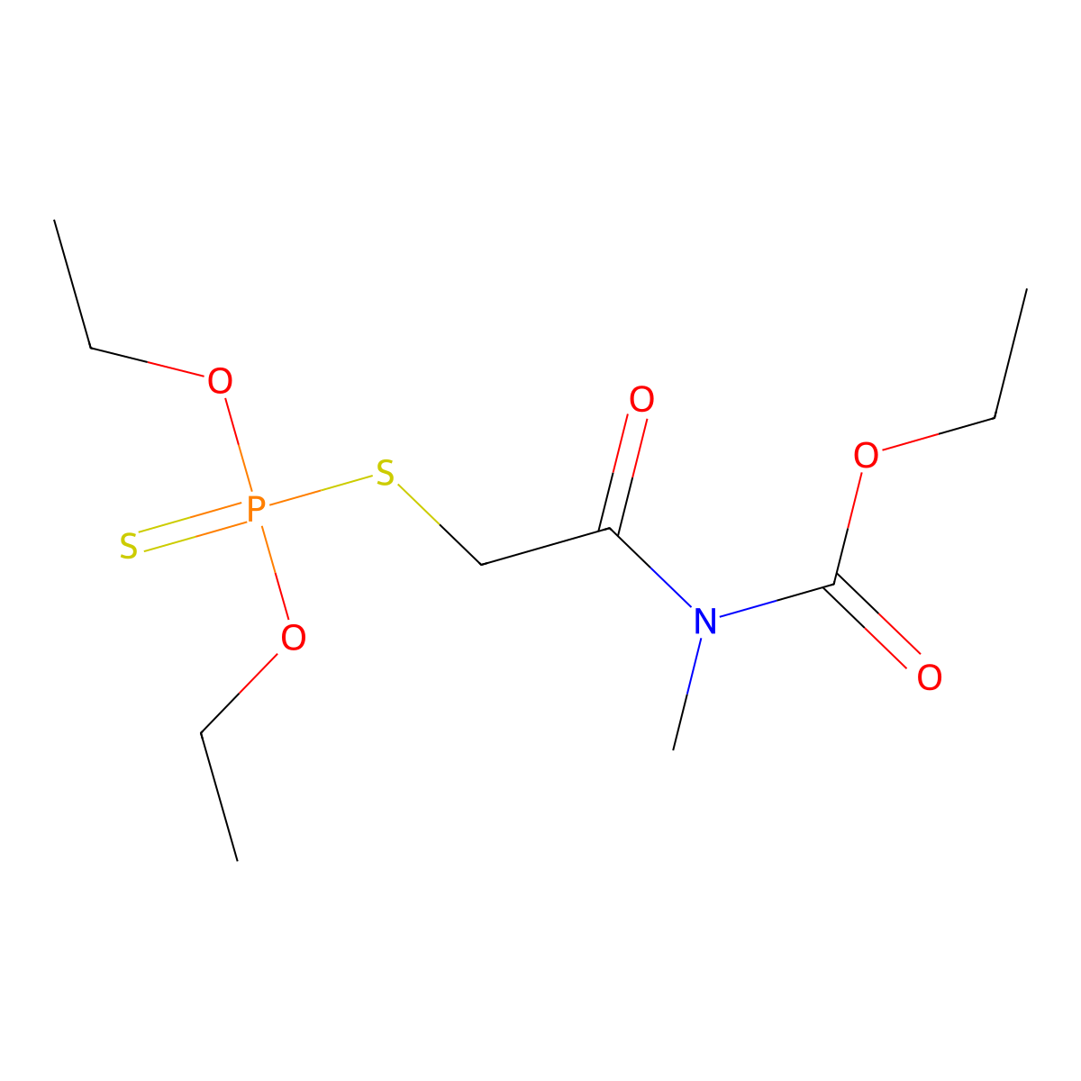 Mecarbam molecular structure, CAS 2595-54-2