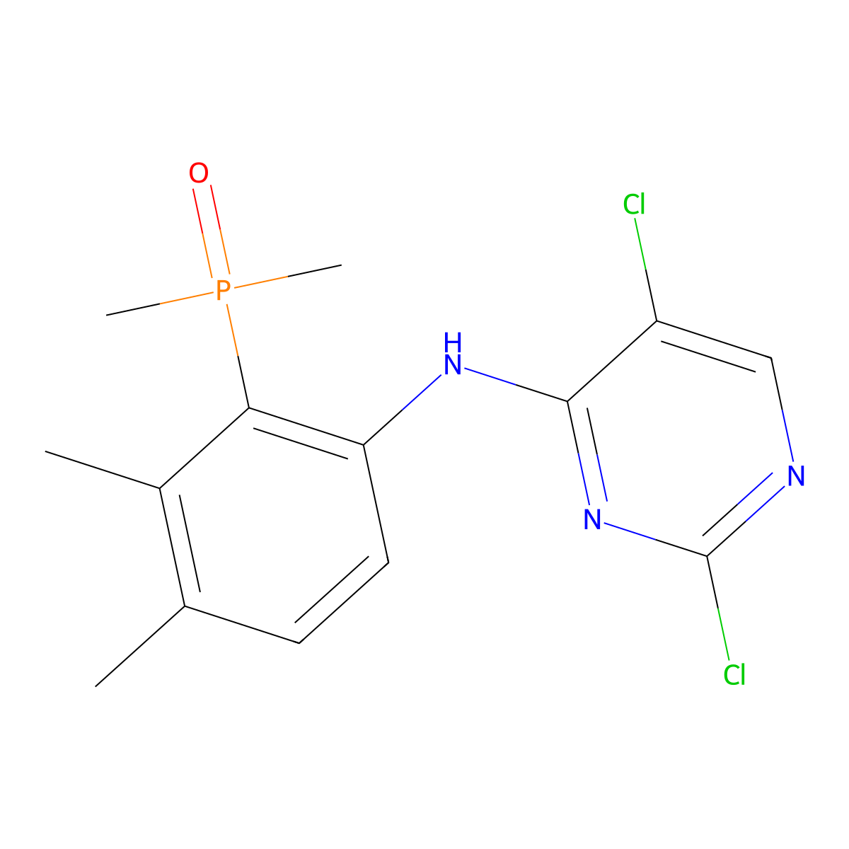 2,5-Dichloro-N-[2-(dimethylphosphinyl)-3,4-dimethylphenyl]-4-pyrimidinamine molecular structure, CAS 2595158-99-7