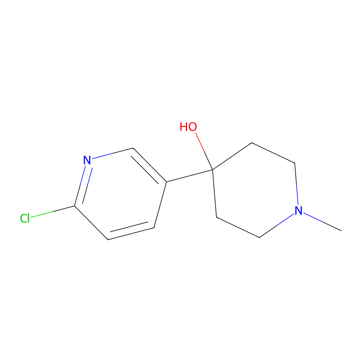 4-(6-Chloro-3-pyridinyl)-1-methyl-4-piperidinol molecular structure, CAS 259522-22-0